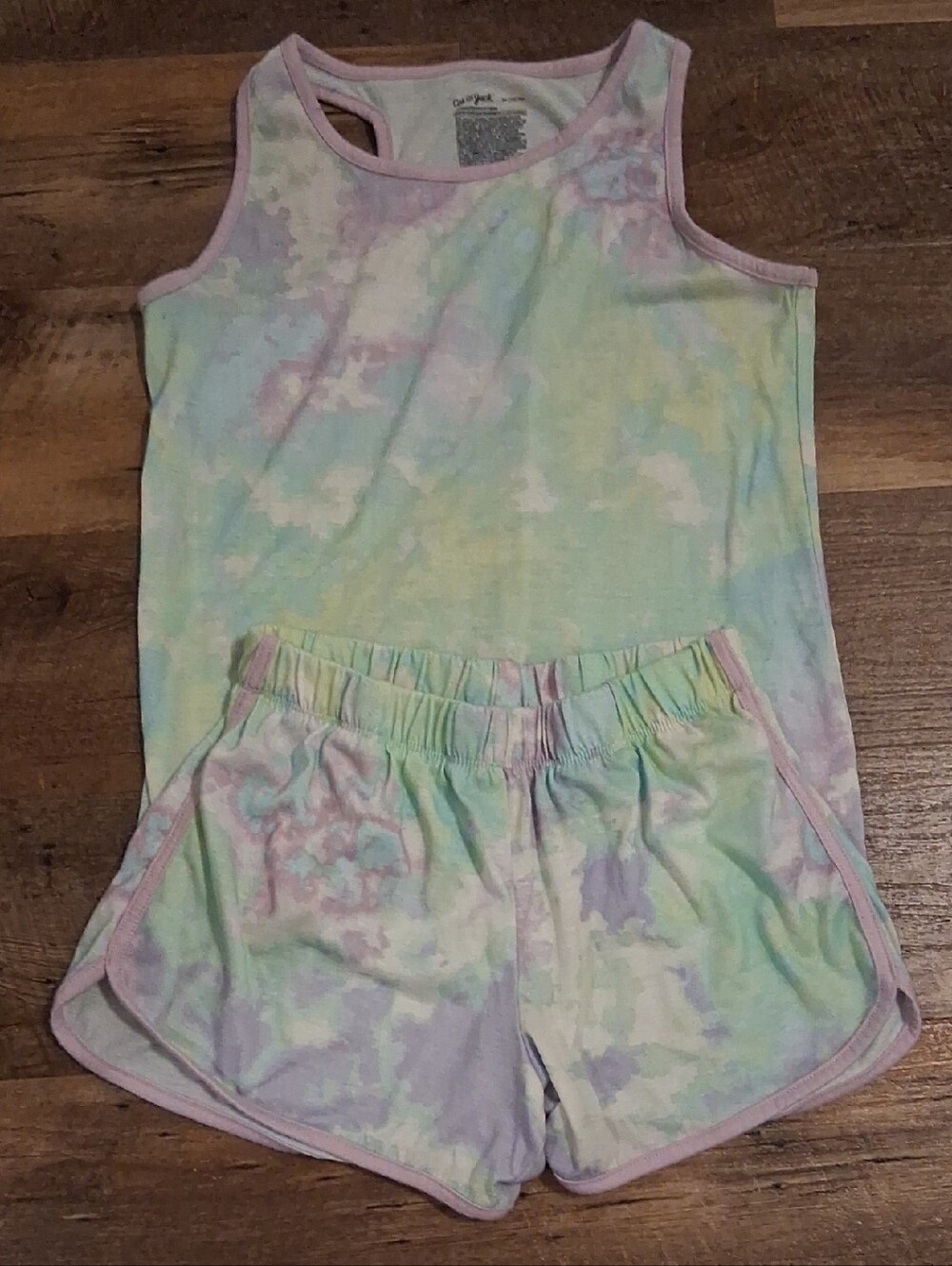 Cat & Jack White Tank Top with Light Pink Trim